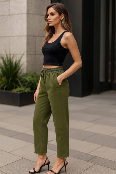 HAKİ KETEN PANTOLON