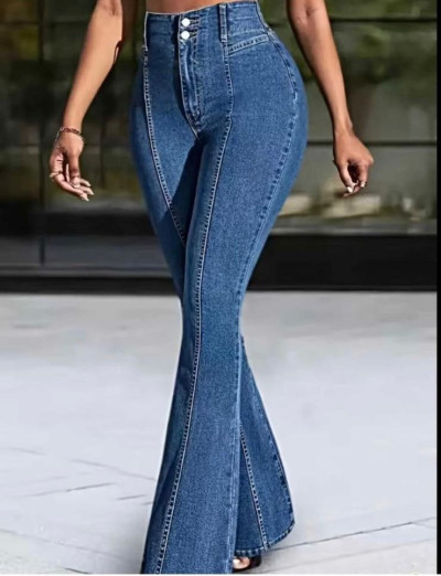 Önü Dikişli İspanyol Jean