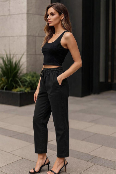 SİYAH KETEN PANTOLON